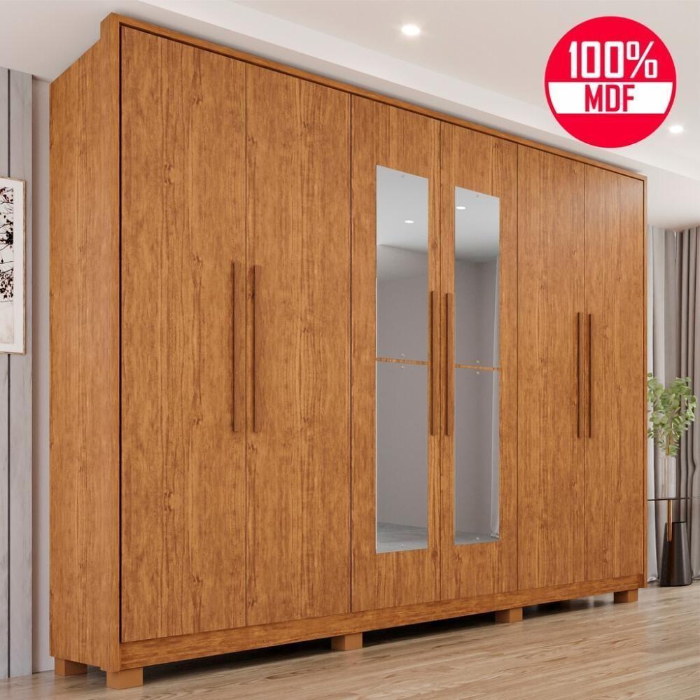 Guarda-roupa Casal 100% Mdf 6 Portas E 6 Gavetas Premium Com Espelho - Tudo De Móveis Cinamomo - 1
