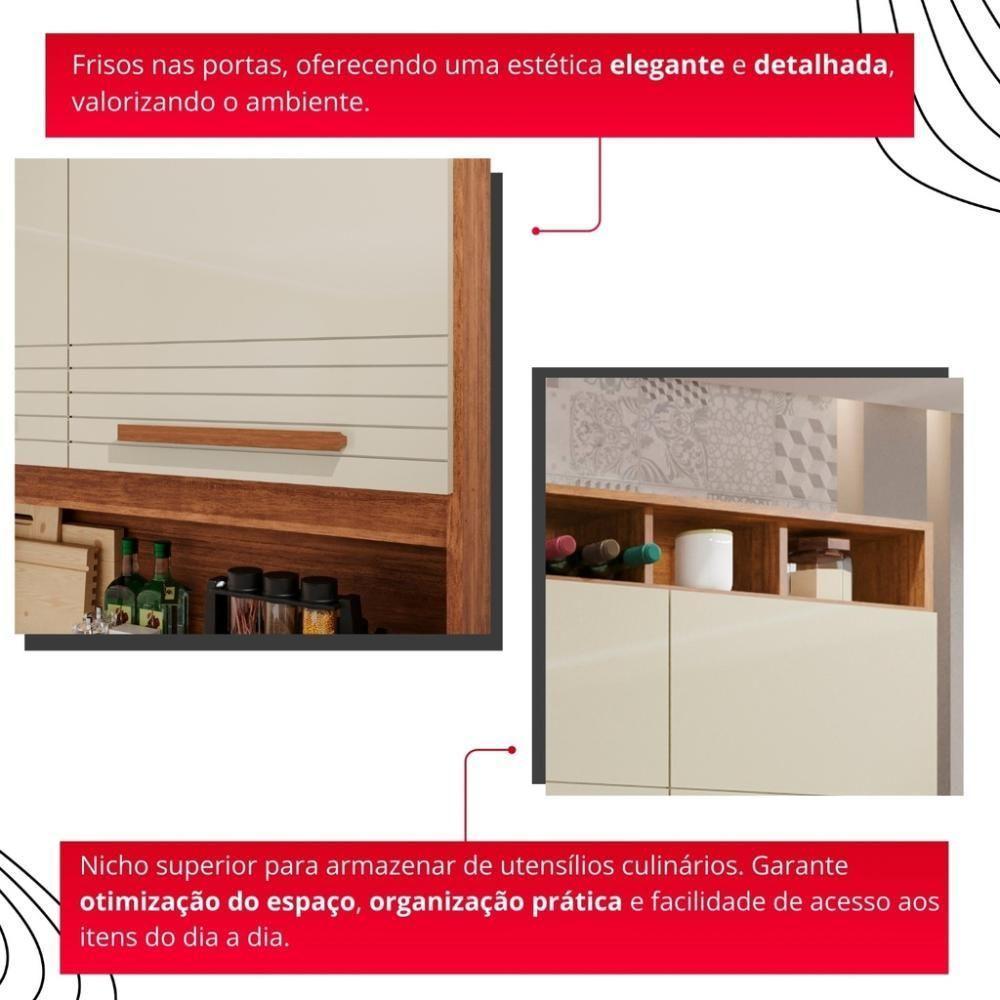 Cozinha 8 Portas 2 Gavetas Aurora - Tudo De Móveis Cinamomo/off - 6