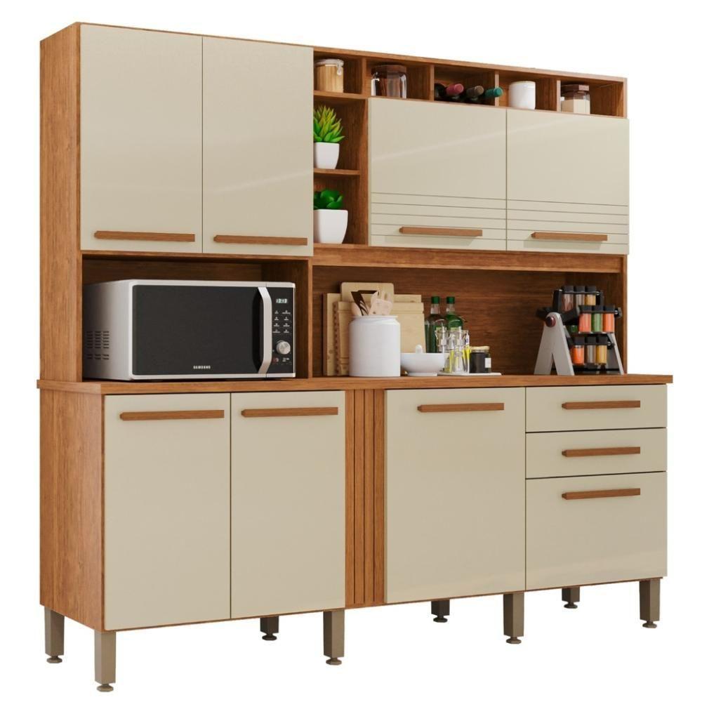 Cozinha 8 Portas 2 Gavetas Aurora - Tudo De Móveis Cinamomo/off - 7