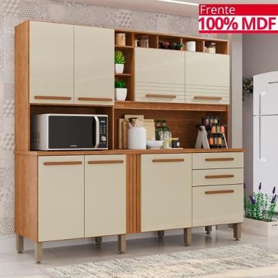 Cozinha 8 Portas 2 Gavetas Aurora - Tudo De Móveis Cinamomo/off
