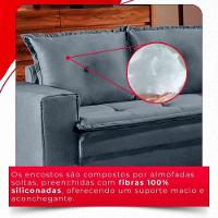 Sofá Fixo De 3 Lugares Unique 2,10m - Tudo De Móveis Cinza - 6