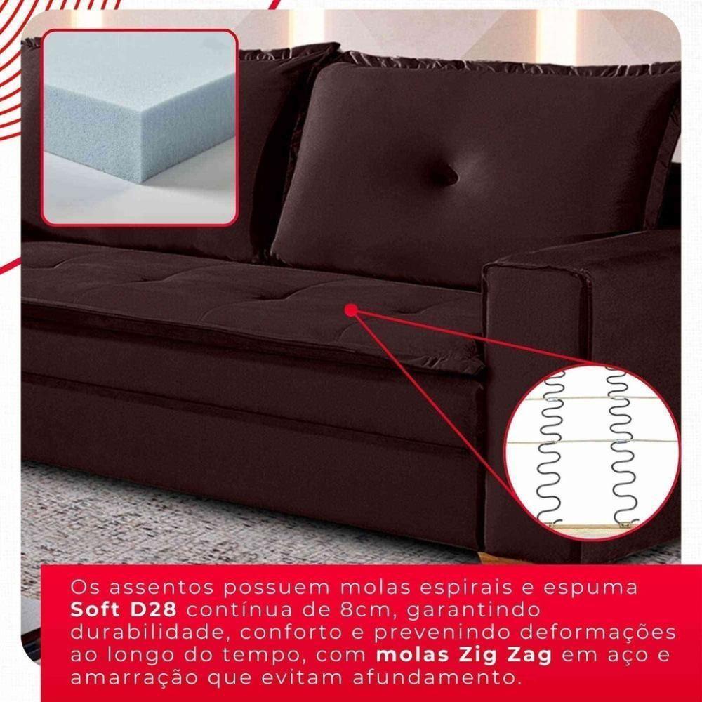 Conjunto De Sofás De 02 E 03 Lugares Unique - Tudo De Móveis Cinza - 3