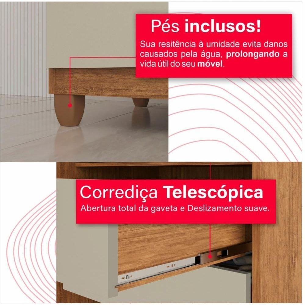 Cômoda 2 Portas 4 Gavetas Madri Plus Com Sapateira - Tudo De Móveis Wenguê Naturale - 2