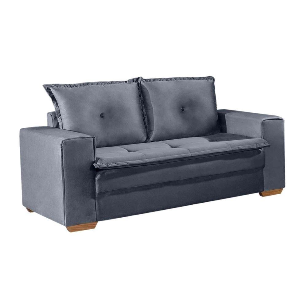 Sofá Fixo De 2 Lugares Unique 1,60m - Tudo De Móveis Cinza - 3