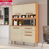 Cozinha 4 Portas 2 Gavetas Sara Frison- Tudo De Móveis Cinamomo/grafite - 2