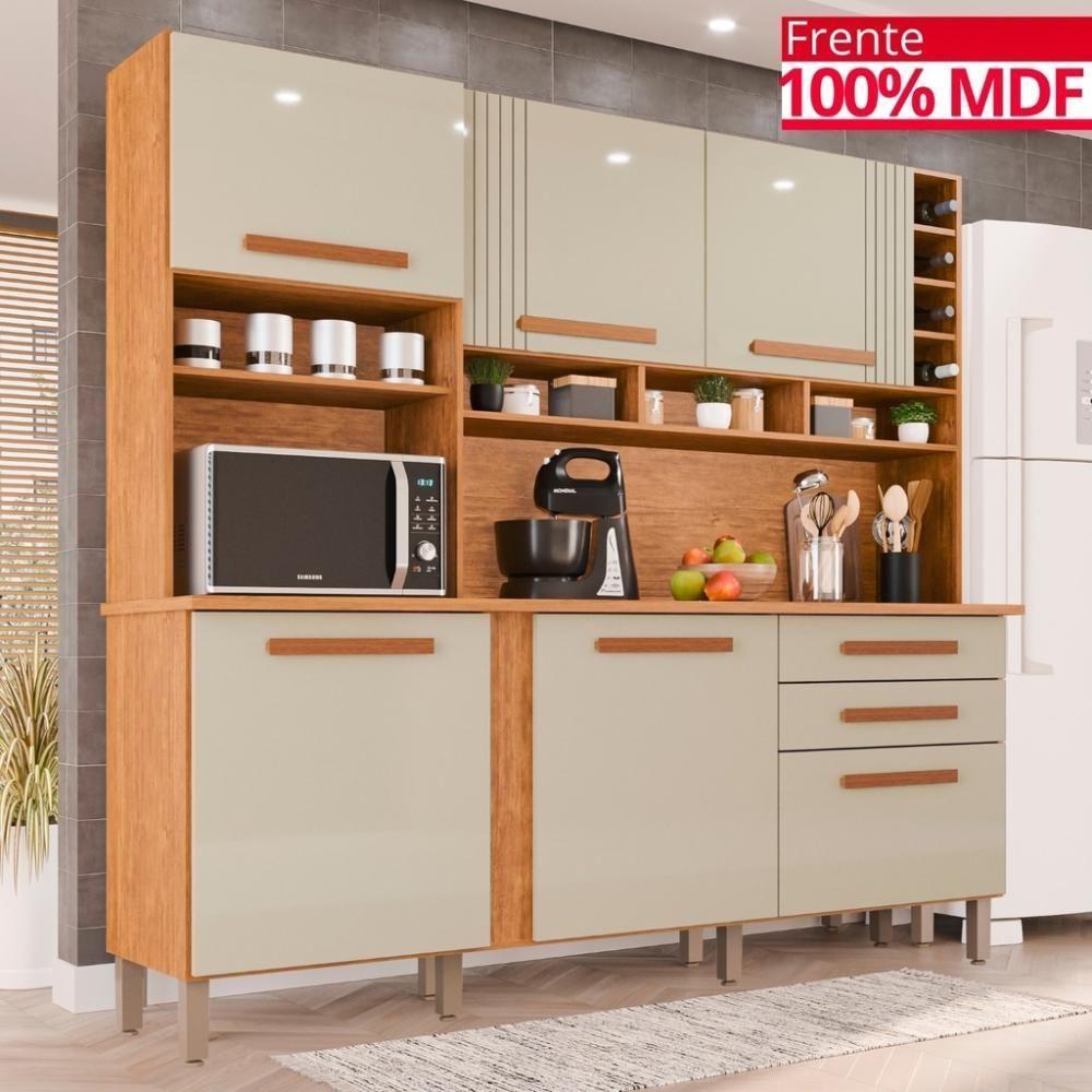 Cozinha 6 Portas 2 Gavetas Amanda - Tudo De Móveis Cinamomo/grafite - 8