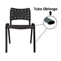 Kit 2 Cadeiras Iso para Escola Escritório Comércio Preta Base Preta - 3