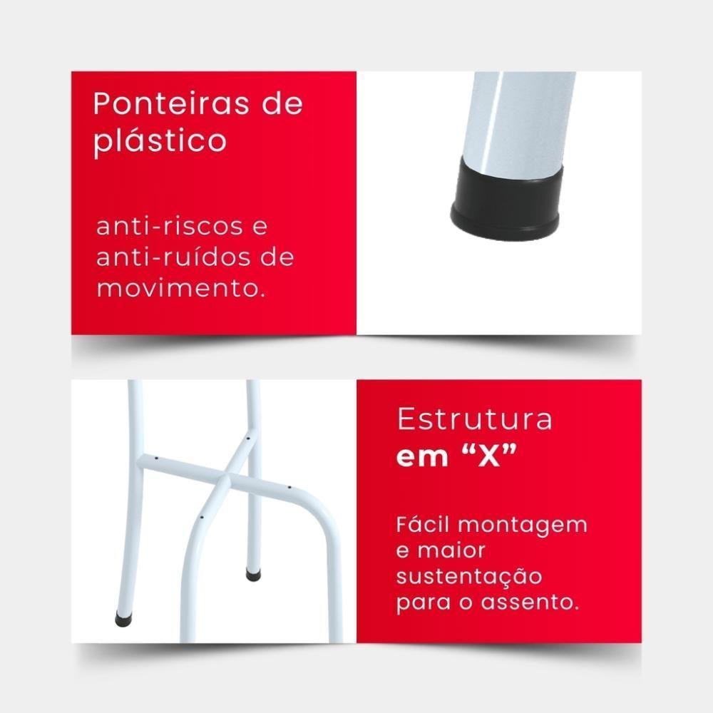 Conjunto De Mesa Tubular 70x70cm Com Tampo Em Granito Topázio Com 4 Cadeiras Analy 048 - 2