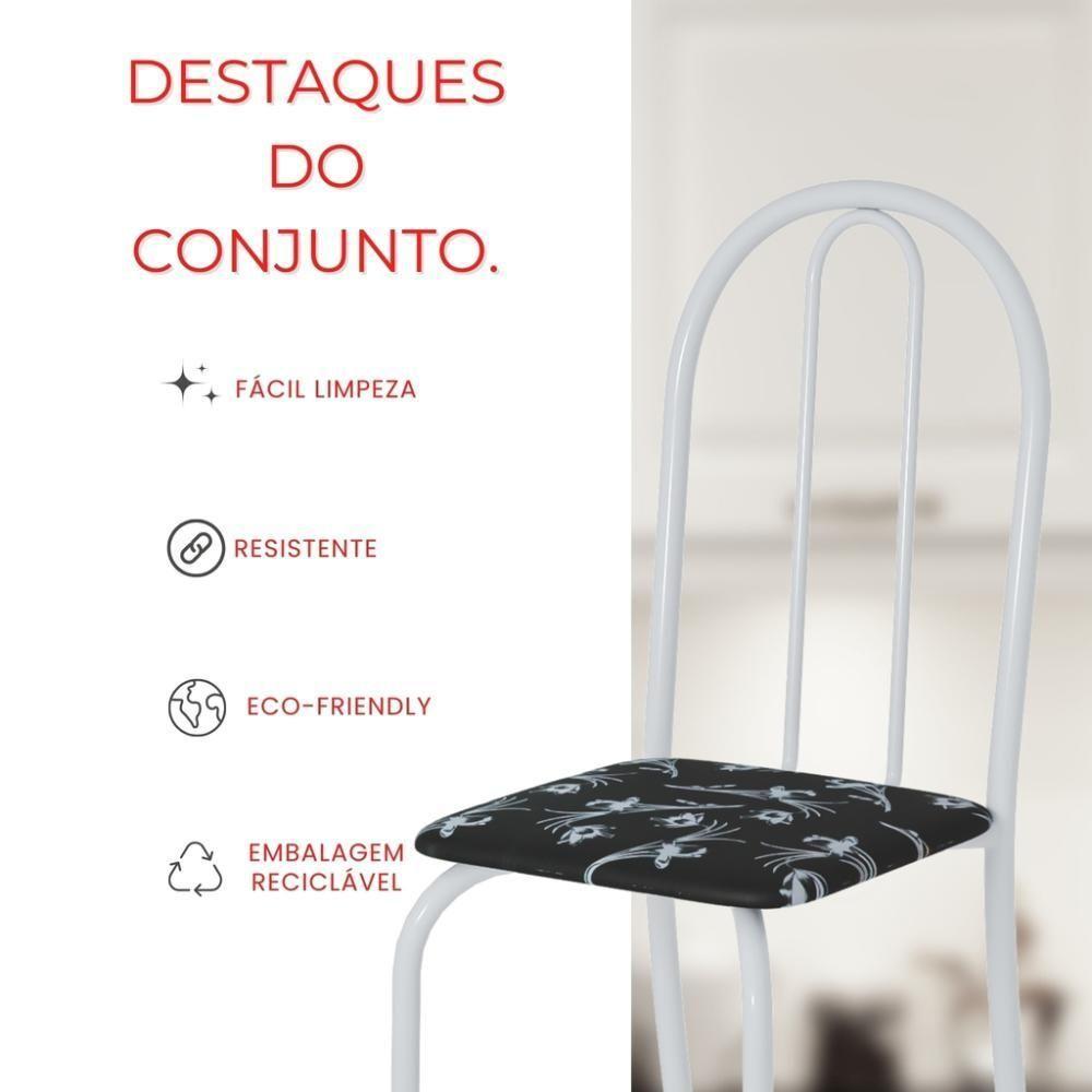 Conjunto De Mesa Tubular 70x70cm Com Tampo Em Granito Topázio Com 4 Cadeiras Analy 048 - 9