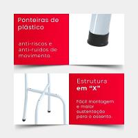 Conjunto De Mesa Tubular 70x70cm Com Tampo Em Granito Topázio Com 4 Cadeiras Analy 048 - 2