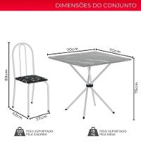 Conjunto De Mesa Tubular 70x70cm Com Tampo Em Granito Topázio Com 4 Cadeiras Analy 048 - 7