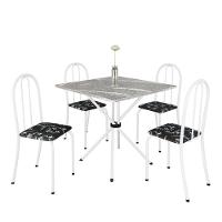 Conjunto De Mesa Tubular 70x70cm Com Tampo Em Granito Topázio Com 4 Cadeiras Analy 048 - 8