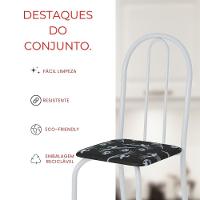 Conjunto De Mesa Tubular 70x70cm Com Tampo Em Granito Topázio Com 4 Cadeiras Analy 048 - 9