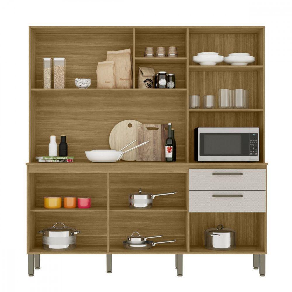 Cozinha Compacta Kits Paraná 7 Portas 3 Gavetas Mega Freijo-soft - 2