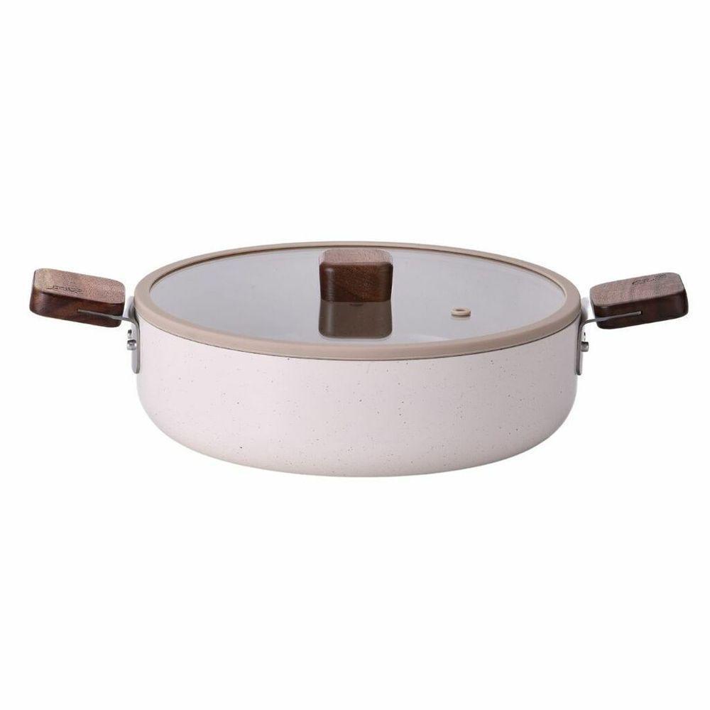 Caçarola Rasa 24cm/2,5l Alumínio Forjado Com Revestimento Cerâmico Bien Neoflam Bege - 1