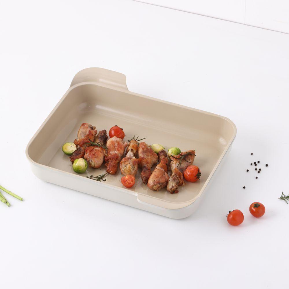 Assadeira 397x316mm/6l - Neoflam, Pérola, Alumínio Injetado, Revestimento Cerâmico Fika - 2