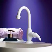 Torneira Plástica Lorenzetti Pratti 1195 F56 De Bancada Com Bica Alta Branca - 2