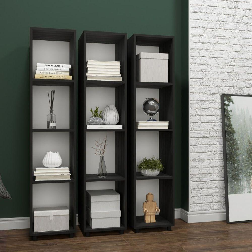 Estante Livreiro 4 Nichos Marselha - Preto - 2