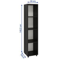 Estante Livreiro 4 Nichos Marselha - Preto - 4