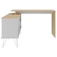 Escrivaninha Em L Mesa Office Com Nichos E Porta Dubai Carvalho-branco - 2