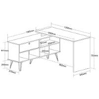 Escrivaninha Em L Mesa Office Com Nichos E Porta Dubai Carvalho-branco - 9