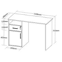 Escrivaninha Mesa Office Com Gaveta E Armário Hall Ipê-preto - 8