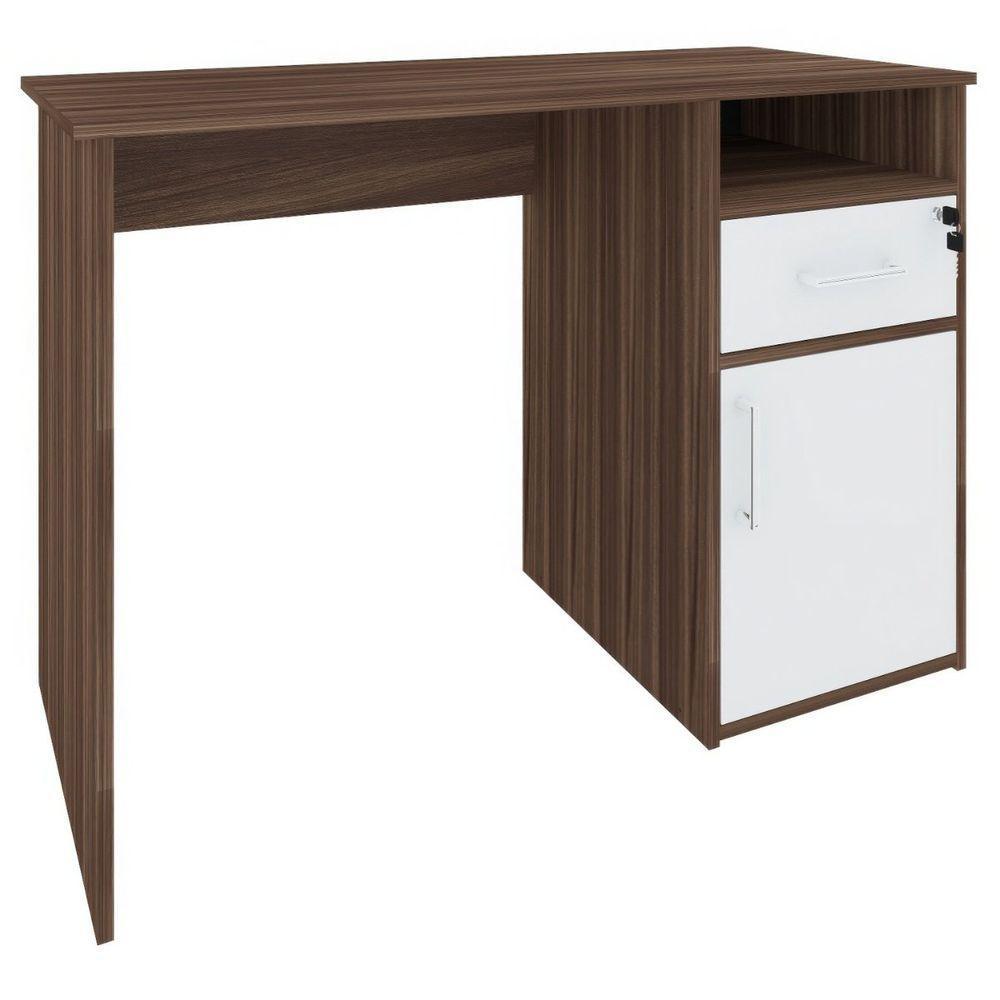 Escrivaninha Mesa Office Com Gaveta E Armário Hall Ipê-branco - 9