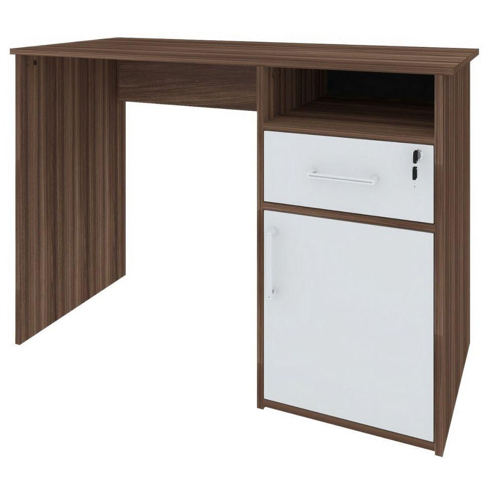 Escrivaninha Mesa Office Com Gaveta E Armário Hall Ipê-branco - 10