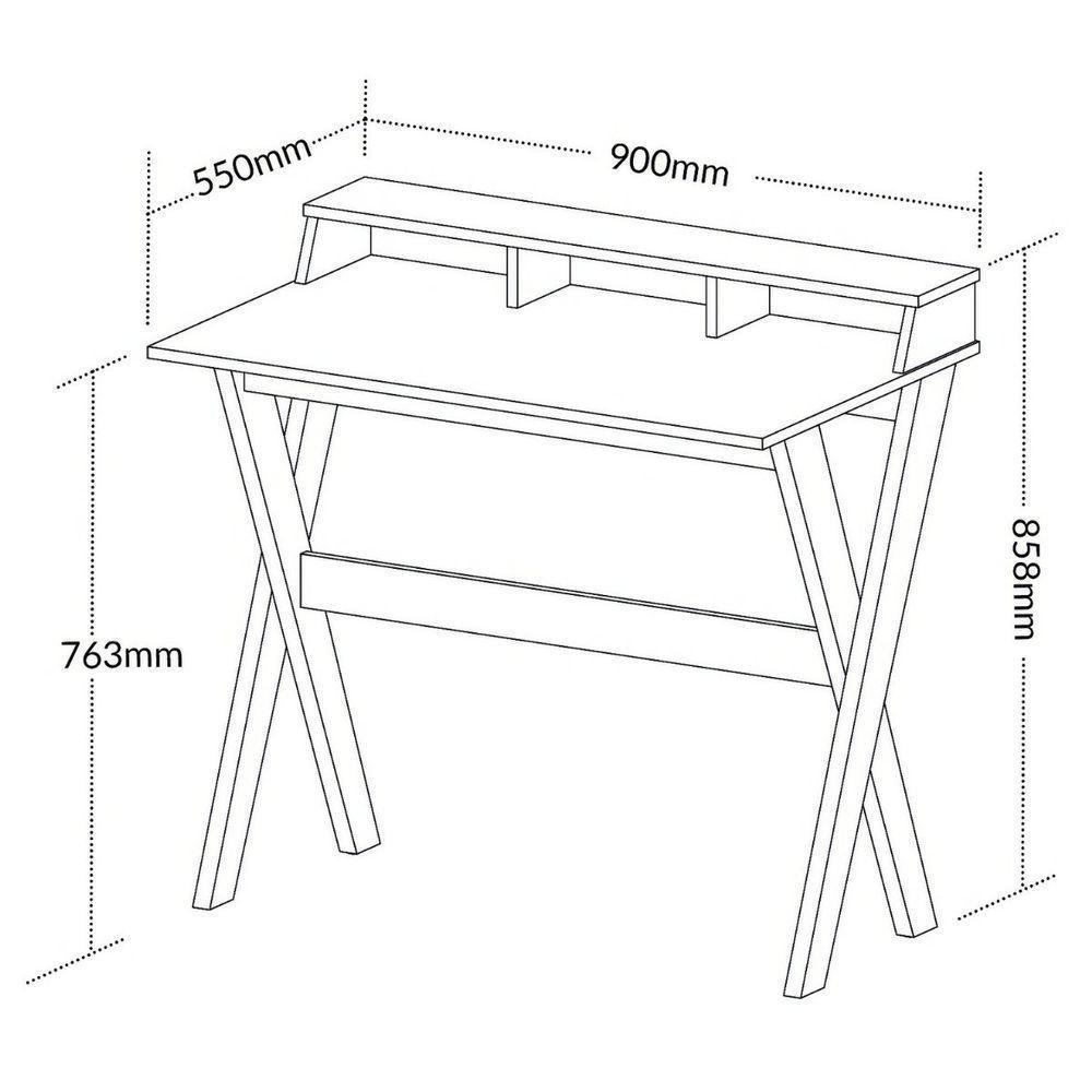 Escrivaninha Multiuso Retrô Mesa Tipo Cavalete Itália Branco - 2