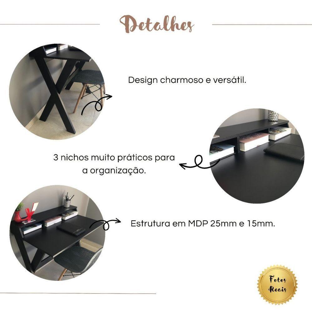 Escrivaninha Multiuso Retrô Mesa Tipo Cavalete Itália Preto - 5