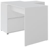 Mesa Em L Escrivaninha Com Portas E Prateleiras Mingle Branco - 9