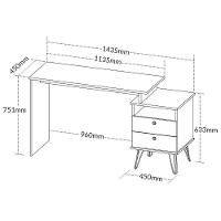 Escrivaninha Plus Home Office 2 Gavetas Olmo-branco - 3