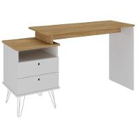 Escrivaninha Plus Home Office 2 Gavetas Olmo-branco