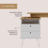 Escrivaninha Plus Home Office 2 Gavetas Olmo-branco - 6