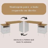 Escrivaninha Plus Home Office 2 Gavetas Olmo-branco - 7