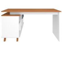 Escrivaninha Mesa Em L Escritório Com Gavetas E Nichos Gold Freijó-grafito-branco - 3