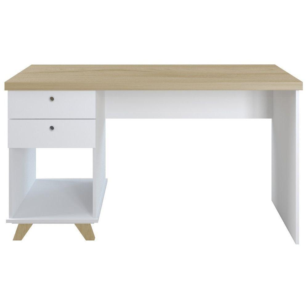Escrivaninha De Estudos Mesa Office Com Gavetas Sky Olmo-branco - 6