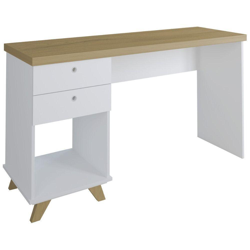 Escrivaninha De Estudos Mesa Office Com Gavetas Sky Olmo-branco - 7