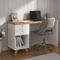 Escrivaninha De Estudos Mesa Office Com Gavetas Sky Olmo-branco - 1