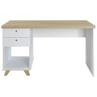 Escrivaninha De Estudos Mesa Office Com Gavetas Sky Olmo-branco - 6