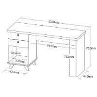 Escrivaninha De Estudos Mesa Office Com Gavetas Sky Olmo-branco - 8