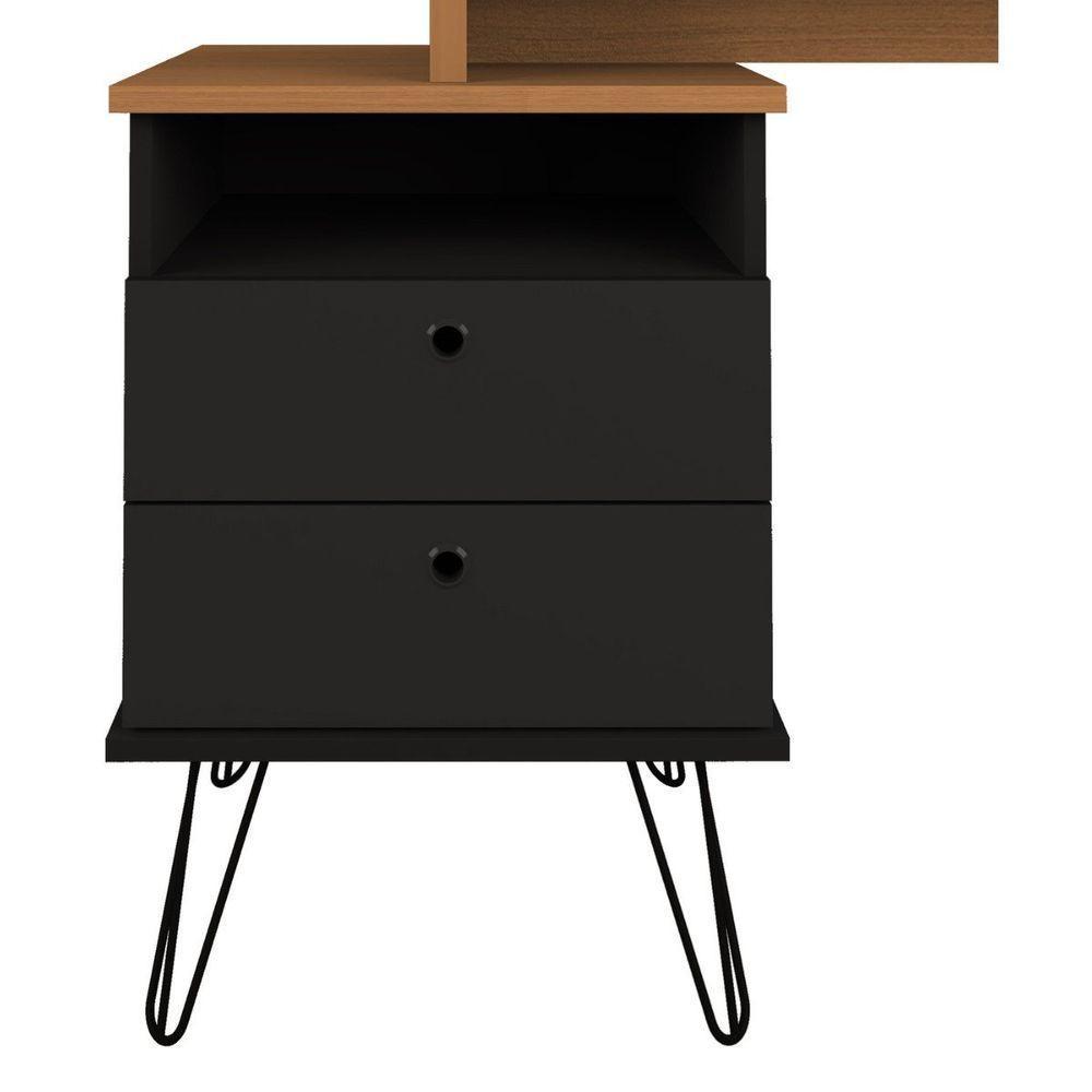 Escrivaninha Plus Home Office 2 Gavetas Freijó-preto - 4