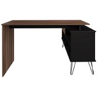 Escrivaninha Em L Mesa Office Com Nichos E Porta Dubai Preto-ipê - 3