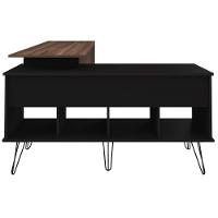 Escrivaninha Em L Mesa Office Com Nichos E Porta Dubai Preto-ipê - 5