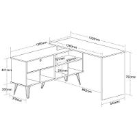 Escrivaninha Em L Mesa Office Com Nichos E Porta Dubai Preto-ipê - 9