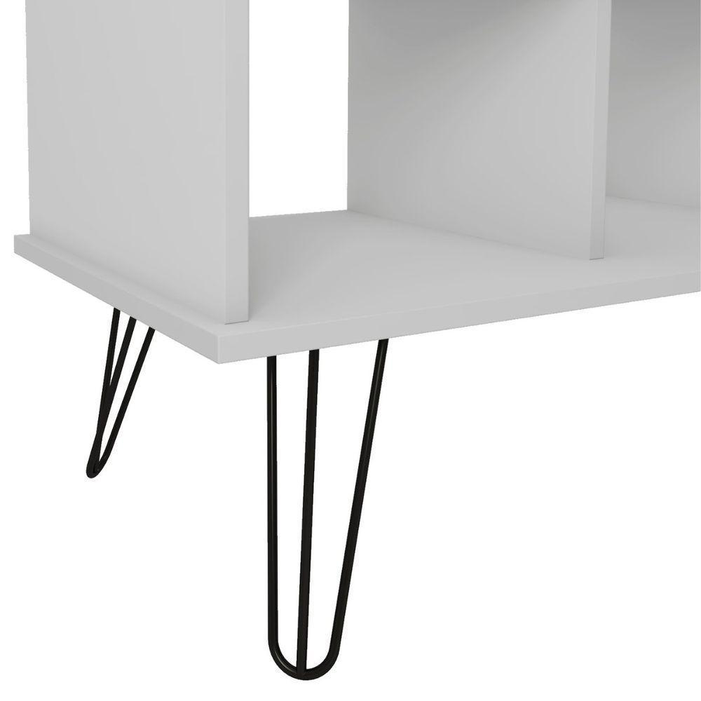 Escrivaninha Em L Mesa Office Com Nichos E Porta Dubai Branco-grafito - 5