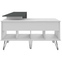 Escrivaninha Em L Mesa Office Com Nichos E Porta Dubai Branco-grafito - 2