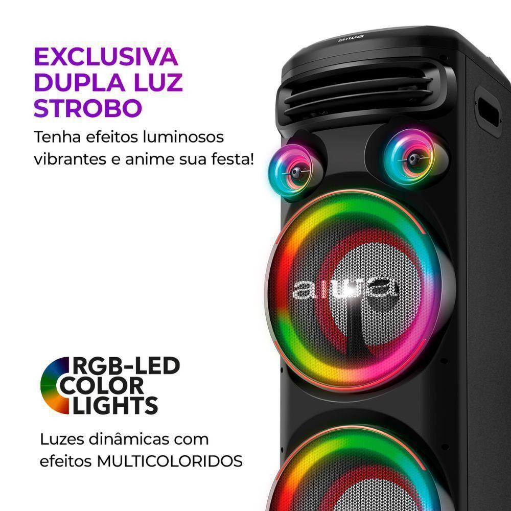 Caixa De Som Aiwa Torre Bluetooth 2300w Aws-t2w-02 Preto Bivolt - 5