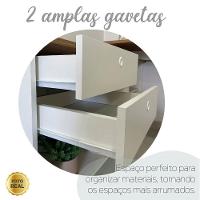 Escrivaninha Mesa Em L Escritório Com Gavetas E Nichos Gold Olmo-branco - 6