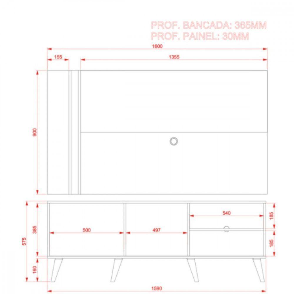 Rack Com Painel Madetec Cronos Para Tv Até 65 Polegadas Cumaru-opala - 4